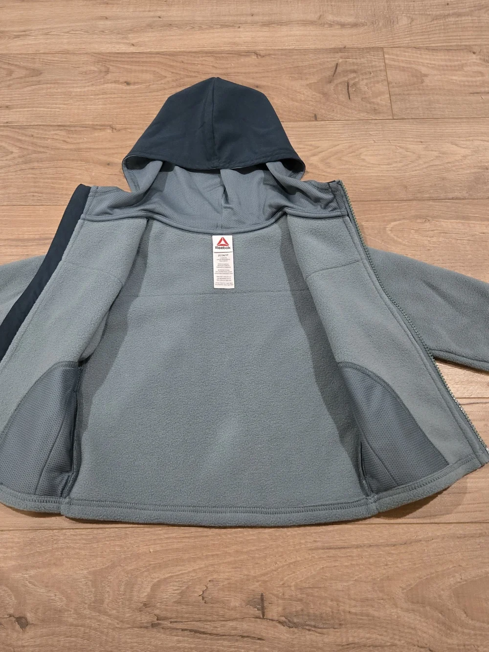 NWT Reebok Toddler Boys Girls Polar Fleece Hooded Jacket Coat Green 3T New